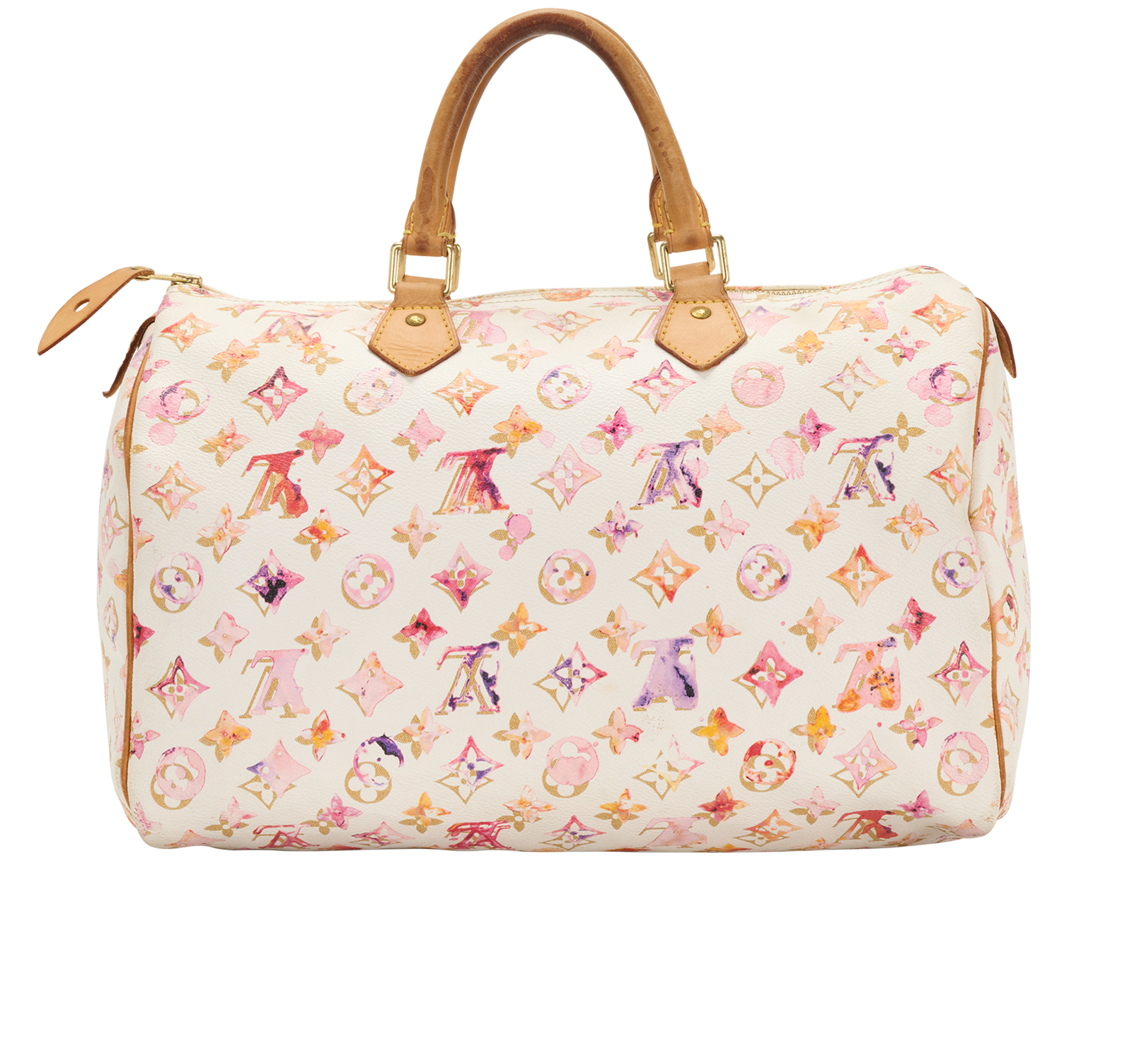 Aquarelle Speedy 35, &pound;1,100, Handbags, Pink/White, Canvas, Back view